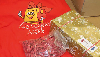Weihnachtspäckchenaktion „Geschenk mit Herz“ mit SPRINTIS Gummiringen
