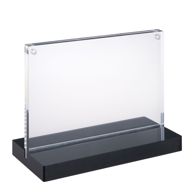 magnetischer T-Aufsteller mit schwarzem Sockel Querformat | A6 105 x 148 mm
