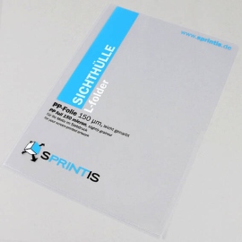 Pochettes transparentes pour format A4, film PP 150 µm, sérigraphie | Production sur mesure 