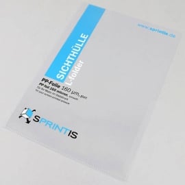 Pochettes transparentes pour format A4, film PP 160 µm, sérigraphie | Production sur mesure 
