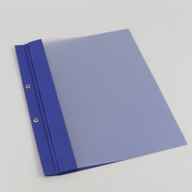 Dossier de bilans A4, 2 illets, classement à 8 illets, carton cuir bleu
