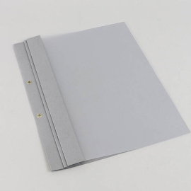 Dossier de bilans A4, 2 illets, classement à 8 illets, carton cuir gris
