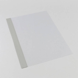 Einbanddeckel Folie A4, NOBLESS, Kartonleiste mit Aufschlag-Rille grau|transparent