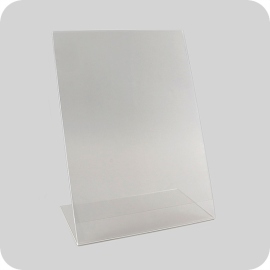 Présentoir en L format A3, format vertical, acrylique et transparent 