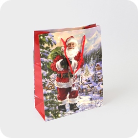 Geschenktasche Weihnachtsmann, 18 x 8 x 23 cm, bunt 