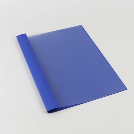 Chemise à œillets A4, carton lin, 35 feuilles, bleu | 3 mm