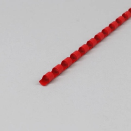 Spirales plastiques pour reliure A4, rond 6 mm | rouge