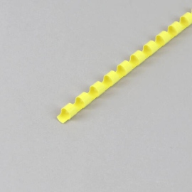 Spirales plastiques pour reliure A4, rond 6 mm | jaune