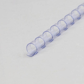 Spirales plastiques pour reliure A4, rond 10 mm | transparent