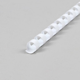 Spirales plastiques pour reliure A4, rond 10 mm | blanc