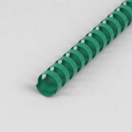 Spirales plastiques pour reliure A4, rond 19 mm | vert