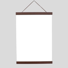 Posterleisten aus Holz, mit Aufhängeschnur und Magnetbefestigung 600 mm | Dunkelbraun