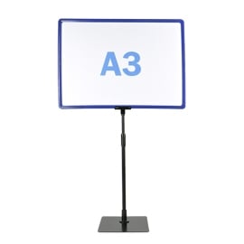 Cadre pour affiche avec pied et support (kit) A3 | bleu | Surface d'appui: noir