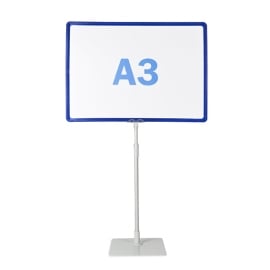 Cadre pour affiche avec pied et support (kit) A3 | bleu | surface d'appui: gris