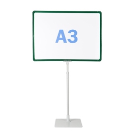 Cadre pour affiche avec pied et support (kit) A3 | vert | surface d'appui: gris