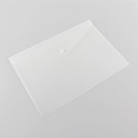 Dokumententasche A4, mit Druckknopf, bis 135 Blatt, PP-Folie, transparent 