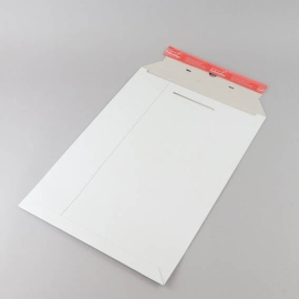 Versandtasche Karton A3, 31 x 44,5 x 3 cm, Selbstklebeverschluss, Aufreißfaden, weiß 