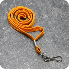 Tour de cou, largeur 10 mm orange | avec crochet métal pivotant