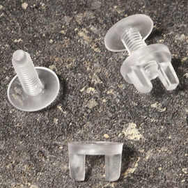 Displayschrauben aus Kunststoff, transparent 4,8 mm Durchmesser, 25 mm lang