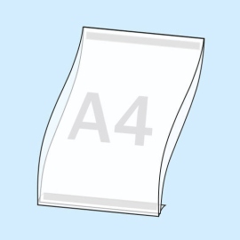 Pochette transparente à rabat A4 format portrait | avec 2 bandes adhésives haute performance (support PET) au dos