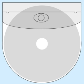 CD-Taschen mit Klappe, selbstklebend, unten rund, transparent 