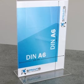 T-Aufsteller, für Inhalt DIN A6, Hochformat, transparent 