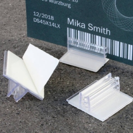 Kartenhalter 25 x 25 mm, selbstklebend, transparent 