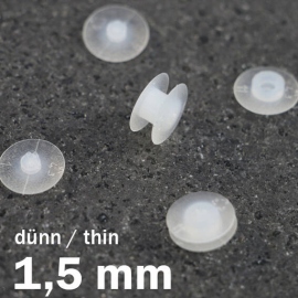 Œillets de pression en plastique, modèle fin transparent | 1.5 mm