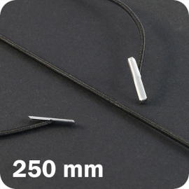 Gummizugschnüre 250 mm mit 2 Splinten, schwarz 