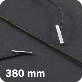 Gummizugschnüre 380 mm mit 2 Splinten, schwarz 