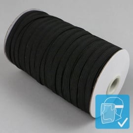 Gummizugschnüre auf Rolle, 8 mm, schwarz (Rolle mit 90 m) 