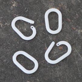 Anneaux ovales de reliure 22 mm, plastique blanc 