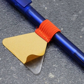 Porte-crayon, avec boucle élastique plat, auto-adhésif, orange 