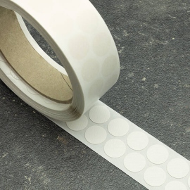 Pastilles adhésives en tissu, blanc 15 mm | 1 000 unités