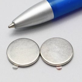 Scheibenmagnete aus Neodym, stark selbstklebend (3M 4920), 15 mm x 1,5 mm, N35 