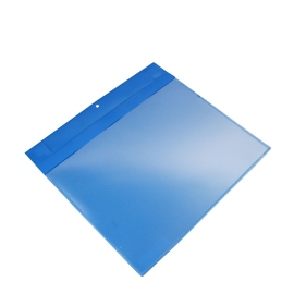 Magnettaschen mit Klappe für DIN A4, mit 2 Neodym-Magneten, Breitseite offen, PP, blau 