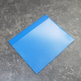 Pochettes magnétiques à rabat pour format A5, avec 1 bande magnétique, ouverture sur le grand côté, PP, bleu 