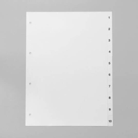 Ordnerregister, A4, 10-teilig (1-10), weiß 