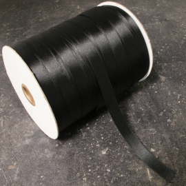 Satinband, 10 mm, schwarz (Rolle mit 300 m) 
