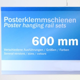 Profils porte-affiche plastique, à insérer 600 mm | transparent | 2 cintres