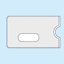 Pochette pour carte de crédit à perforation oblongue, 59 x 88 mm, mat-transparent 