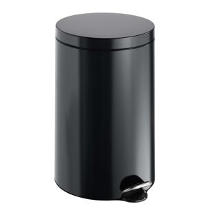 Treteimer 12 L schwarz | Stahl | matt