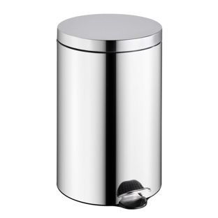 Poubelle à pédale 20l acier inoxydable  | argent  | brillant 