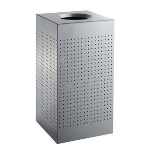 Poubelle, pour l'extérieur, acier, gris 120 l