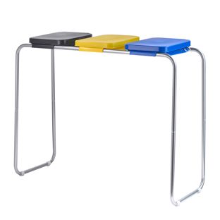 Support pour sacs poubelle avec couvercle, 120 L, acier null