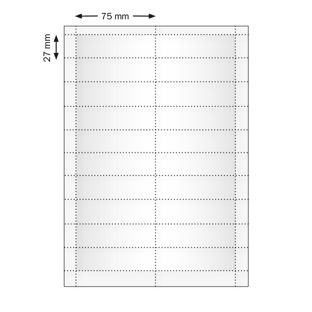 Planches d'impression, blanches Office 30, 75 x 27 mm 