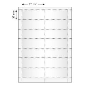 Druckbogen, blanko Office 40, 75 x 37 mm 