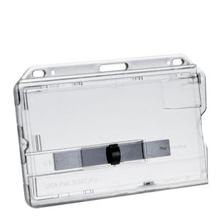 Porte-badge plastique dur avec curseur noir 