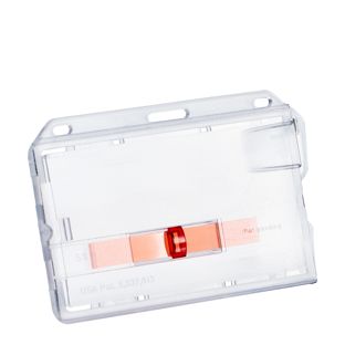Porte-badge plastique dur avec curseur rouge 