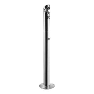Cendrier sur pied, acier inoxydable, argent mat 